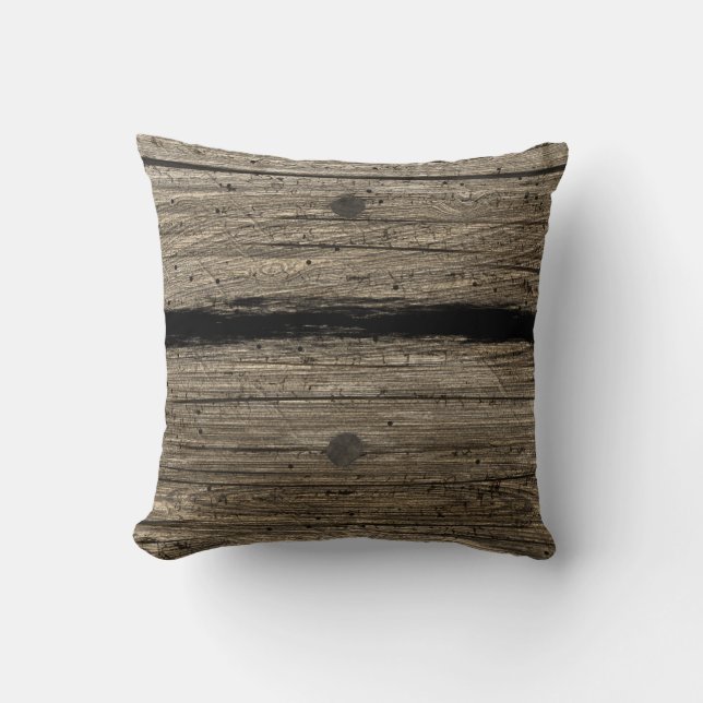 Coussin en bois rustique de planche (Recto)