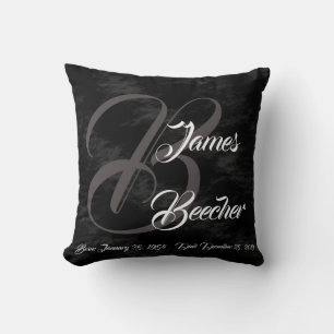 Coussin en chef monogramme pour décès dans la fami