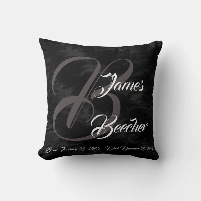Coussin en chef monogramme pour décès dans la fami (Recto)