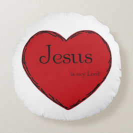 Coussin en coton rond avec coeur