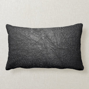 coussin en cuir noir de texture