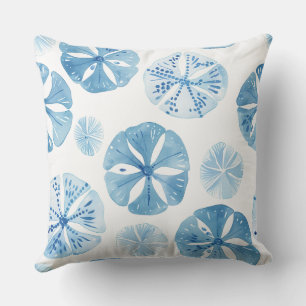 Coussin en Dollar bleu et blanc.