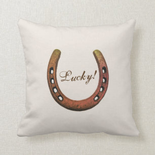 Coussin en fer à cheval chanceux