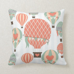 Coussin en hausse chaud en pastel de rayures de
