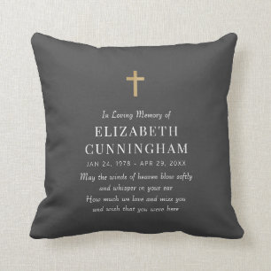 Coussin En Mémoire Amoureuse Mémorial Croix simple moderne