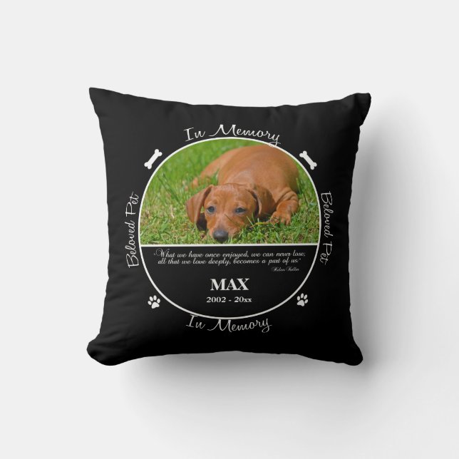 Coussin En mémoire - Perte de chien - Photo/Nom personnali (Recto)