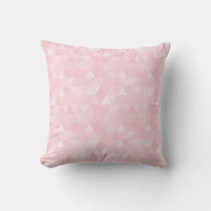 Coussin en mosaïque du triangle rose Pastel