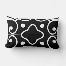 coussin en mosaïque espagnole noir et blanc