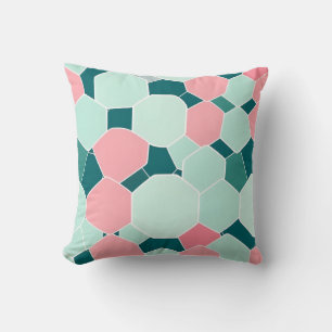 Coussin en mosaïque rose menthe