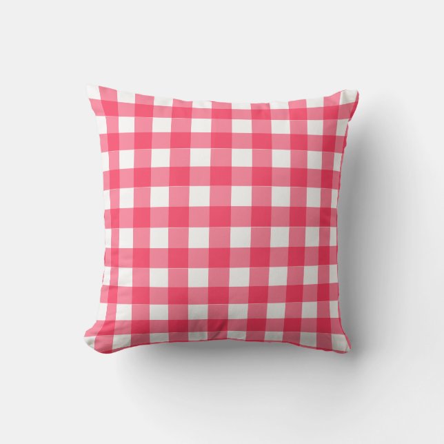 Coussin En vichy de framboise rose (Recto)