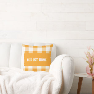 Coussin en vichy Motif Et Pilote De Texte Personnalisé