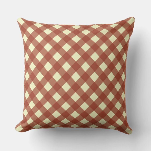 Coussin en vichy - ROUGE & CRÈME (Recto)