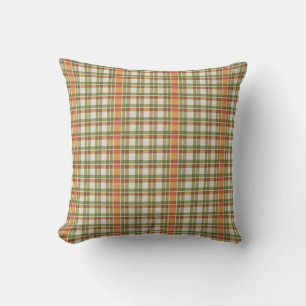 Coussin En vichy vert orange