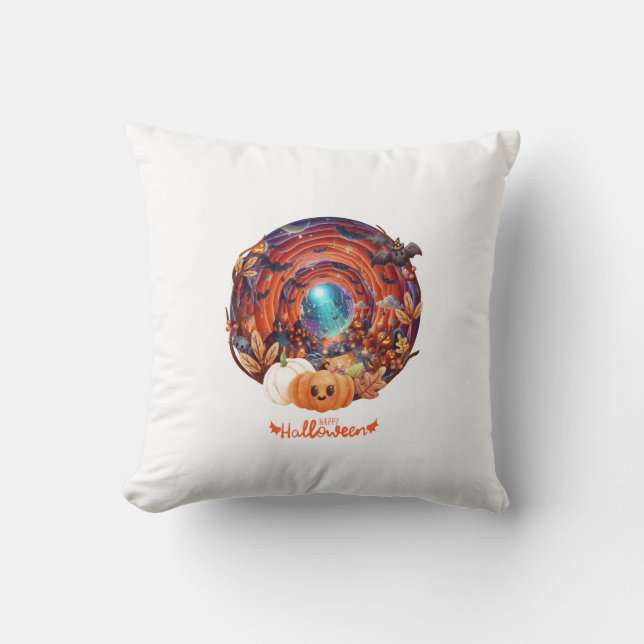 Coussin Enchanter la spirale d'Halloween 3D (Recto)