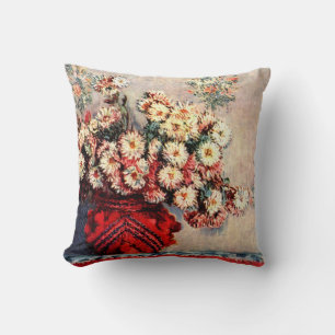 Coussin Encore de la vie avec Chrysanthemums par Claude Mo