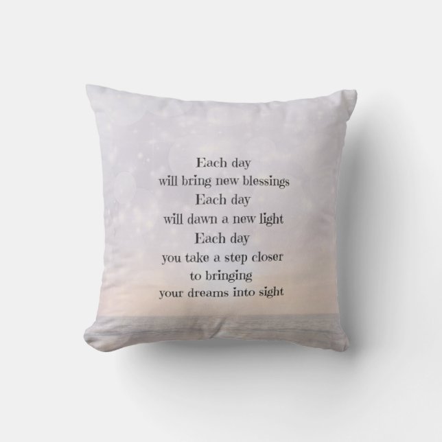 Coussin Encouragement inspirationnel Poème Art (Recto)