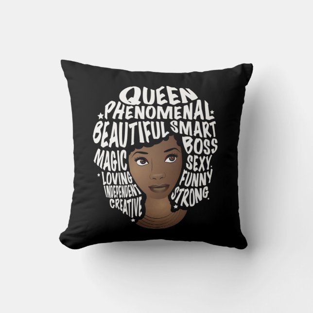 Coussin Encourager les femmes noires, beauté des cheveux n (Recto)