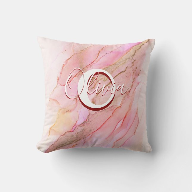 Coussin Encre D'Alcool Fluide Rose Doux (Recto)