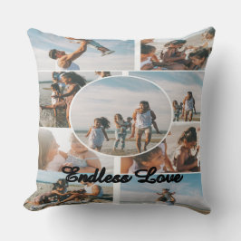 Coussin Endless Love Custom Family Collage Throw Pillow