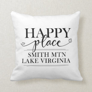 Coussin Endroit heureux de lac mountain de Smith