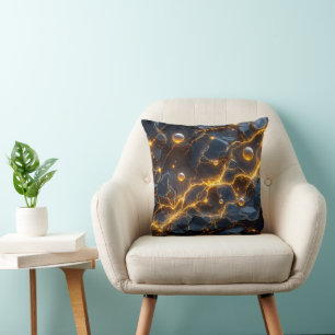 Coussin Énergie électrique Abstraite avec éclair doré