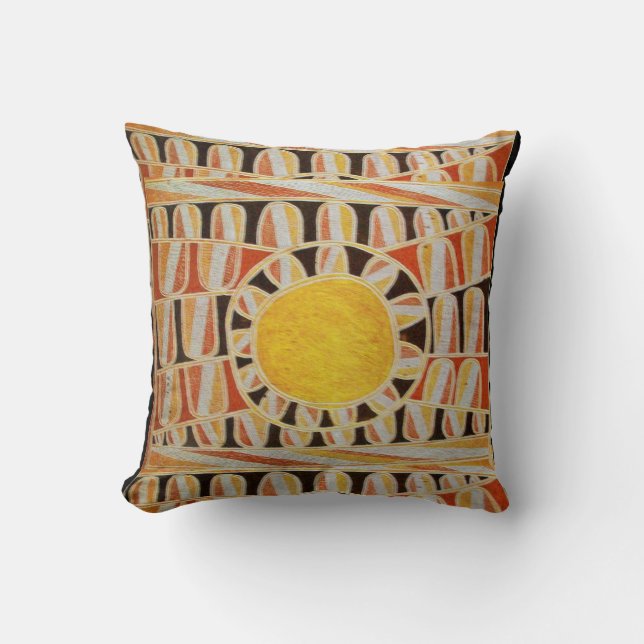 Coussin ÉNERGIE SOLAIRE SOLAIRE Jaune Orange Rouge Noir Bl (Recto)