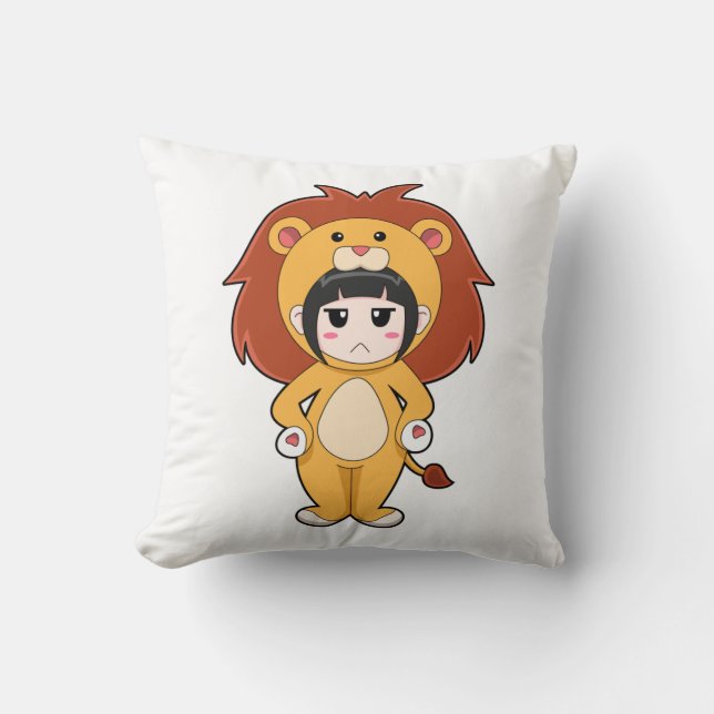 Coussin Enfant avec costume de lion (Recto)