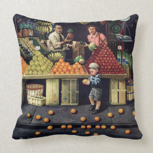 Coussin Enfant en bas âge et oranges