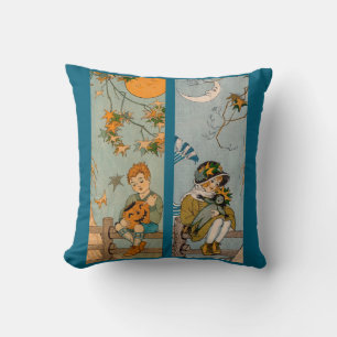 Coussin Enfant et fille des années 1920 en automne