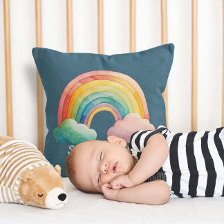 Coussin Enfants Arc-en-ciel Fantaisiste Pastel dans les Nu