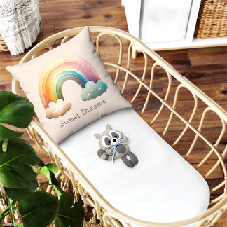 Coussin Enfants Arc-en-ciel Pastel Fantaisiste dans les Nu