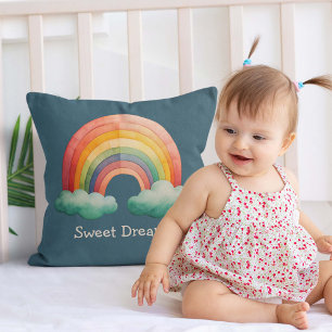 Coussin Enfants Arc-en-ciel Pastel Fantaisiste dans les Nu