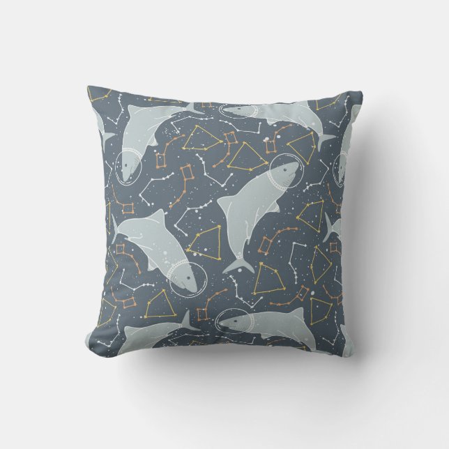 Coussin Enfants cool Espace Requin Stars & Constellation (Recto)