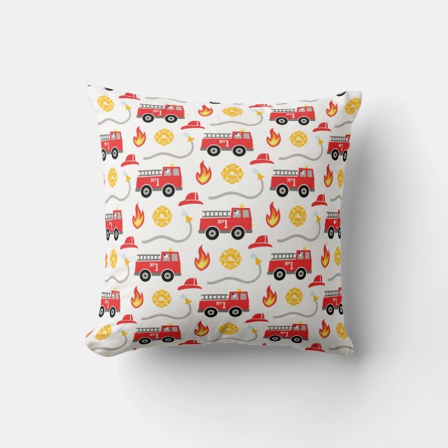 Coussin Enfants de camion-feu (Recto)