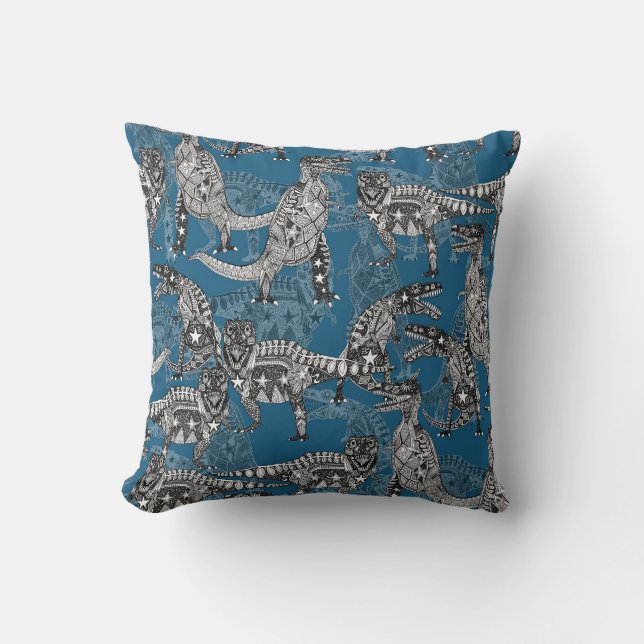 Coussin Enfants du Crétacé tardif ~ bleu (Recto)