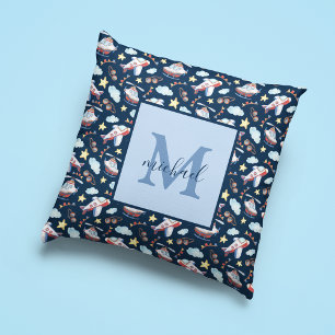 Coussin Enfants Monogramme Aviation 