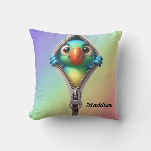 Coussin Enfants Parrots Colorés (Recto)