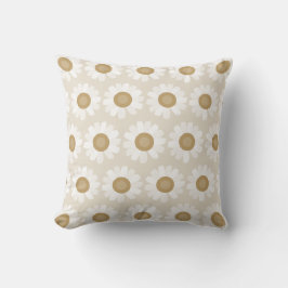 Coussin Enraciné & Fleuri – Camomille beige