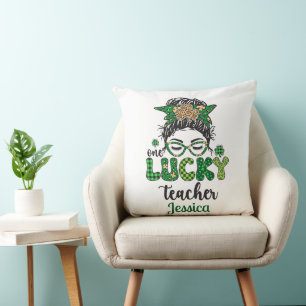 Coussin Enseignant chanceux personnalisé