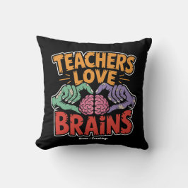 Coussin Enseignants Aimer Cerveaux Zombie Mains Coeur Hall