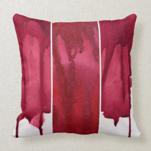 Coussin Ensemble d'abrégé sur rouge aquarelle peint à l