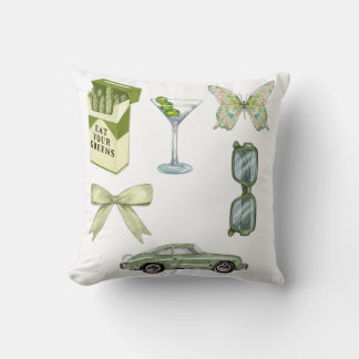 Coussin Ensemble d'autocollants esthétiques Green Coquette