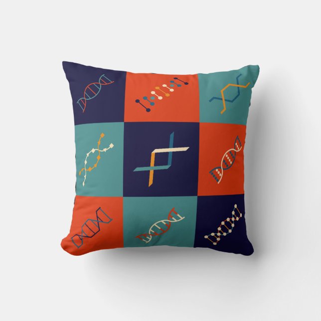 Coussin Ensemble de motifs de biologie de la tige génétiqu (Recto)