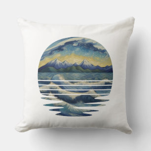 Coussin Ensemble De Peintures De Style Van Gogh, Une Mer A