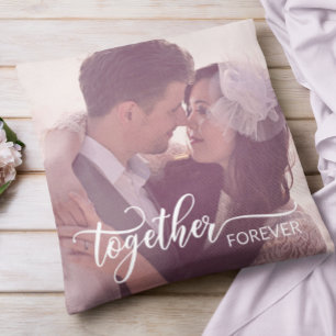 Coussin Ensemble pour la typographie forever Custom Photo 