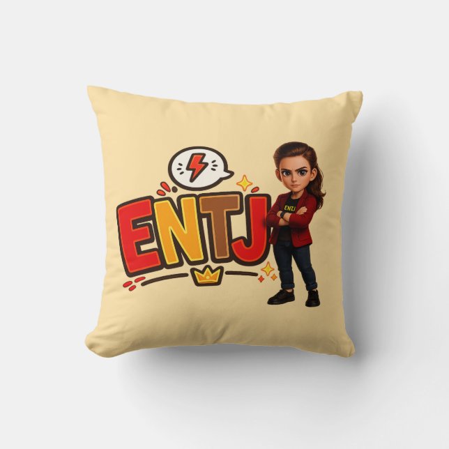 Coussin ENTJ — A Conquistadora Visionária (Recto)