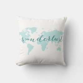 Coussin Envie de voyager, désir de voyager, carte