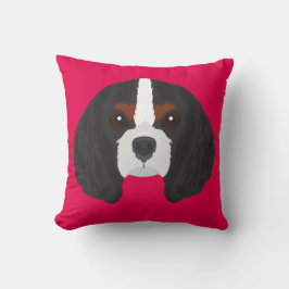 Coussin Épagneul cavalier rose du Roi Charles
