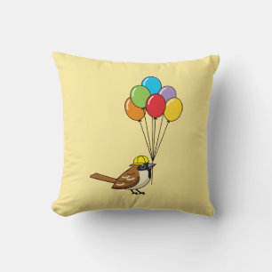 Coussin Éperon de caricature mignon avec ballons