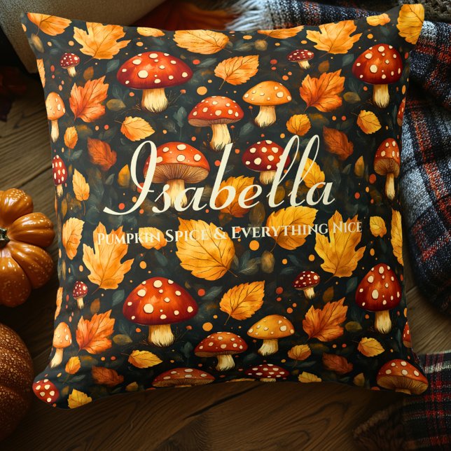 Coussin Épice citrouille & Tout Nice | Champignon d'automn (Créateur téléchargé)
